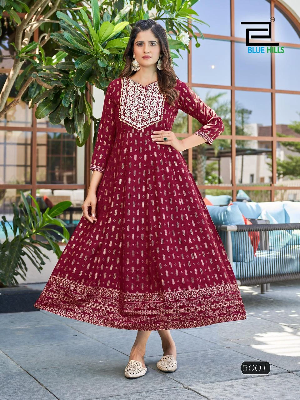 Blue Hills Walkway Vol 50 Rayon 14 Kg Wholesale Anarkali Gown Catalog — Wholesale Kurtis, Blue Hills wholesale from Surat - Gallery Image 8